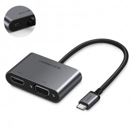 Cáp USB C To HDMI và VGA Ugreen 50505 - Hỗ trợ sạc PD Power